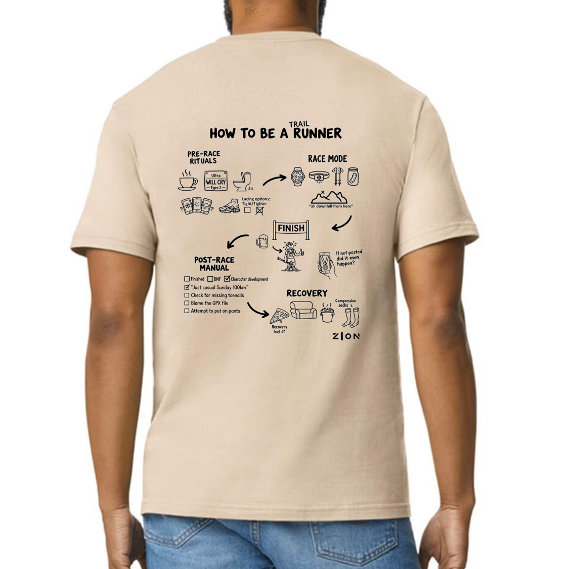 trail running tshirt sand